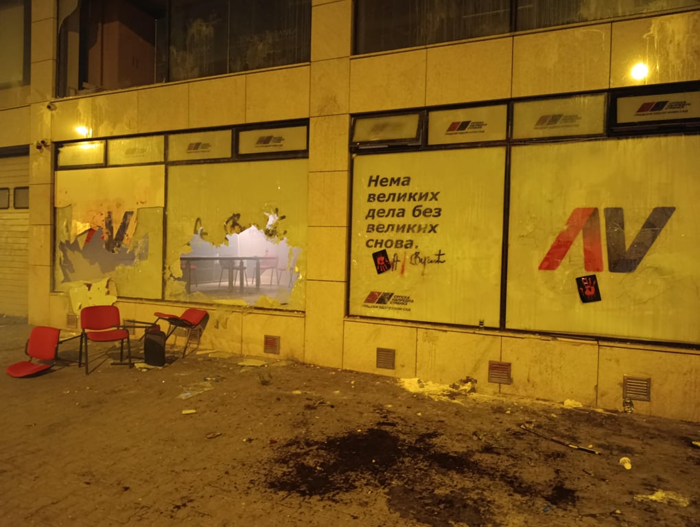 Thugs at an SNS building kept their fireworks indoors